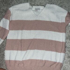 Pink and White sweater